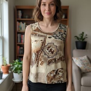 Elegant Patterned Sleeveless Top